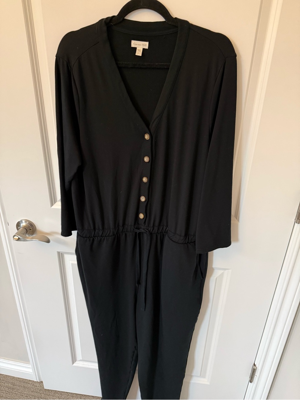 Garnet Hill Traverse Knit Jumpsuit Size Large